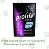 Prolife Exigent Cibo Umido Gatto Adulto Salmone Trota Aringa 85g