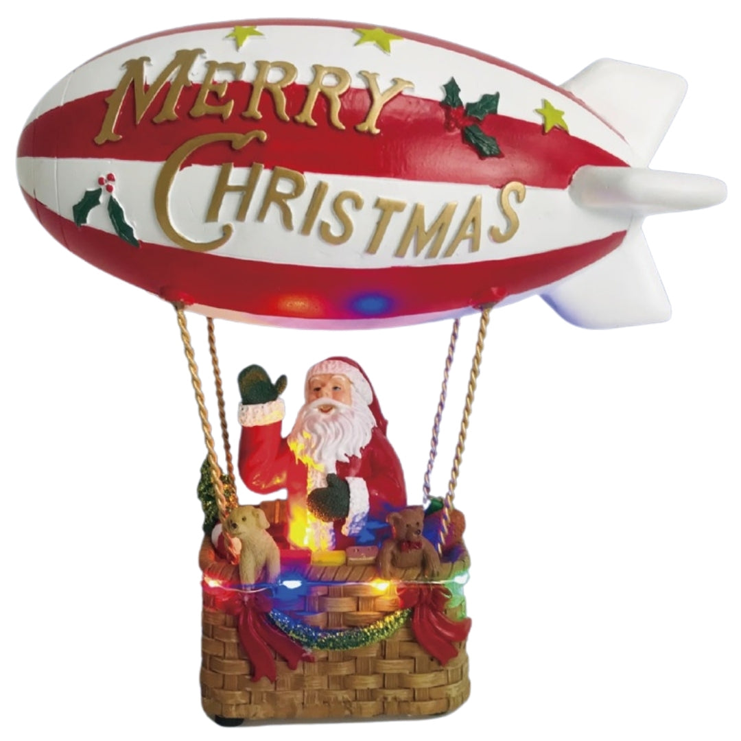 Dirigibile Merry Christmas con Babbo Natale e Movimento