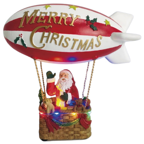 Dirigibile Merry Christmas con Babbo Natale e Movimento