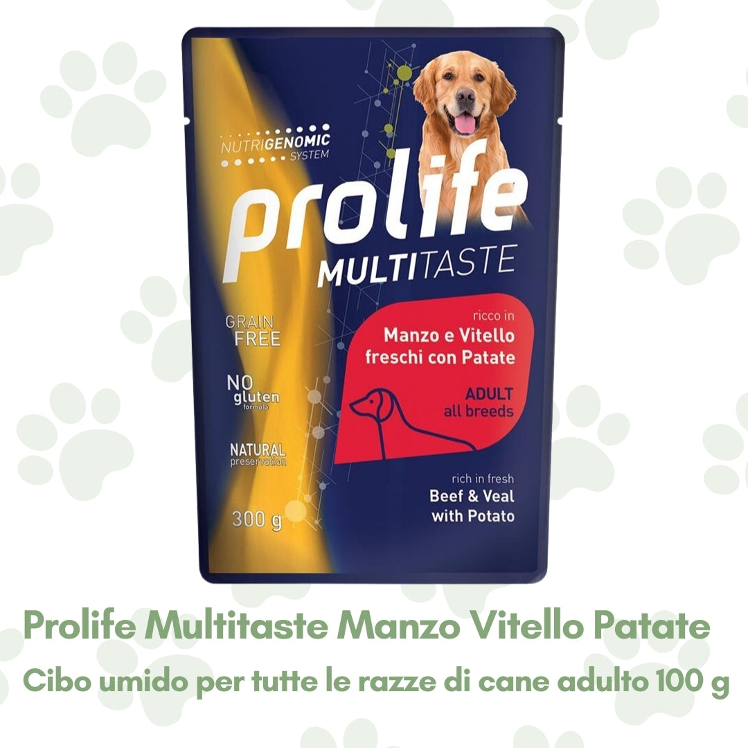 Prolife Multitaste Cibo Umido Cane Adulto Manzo Vitello Patate 300g