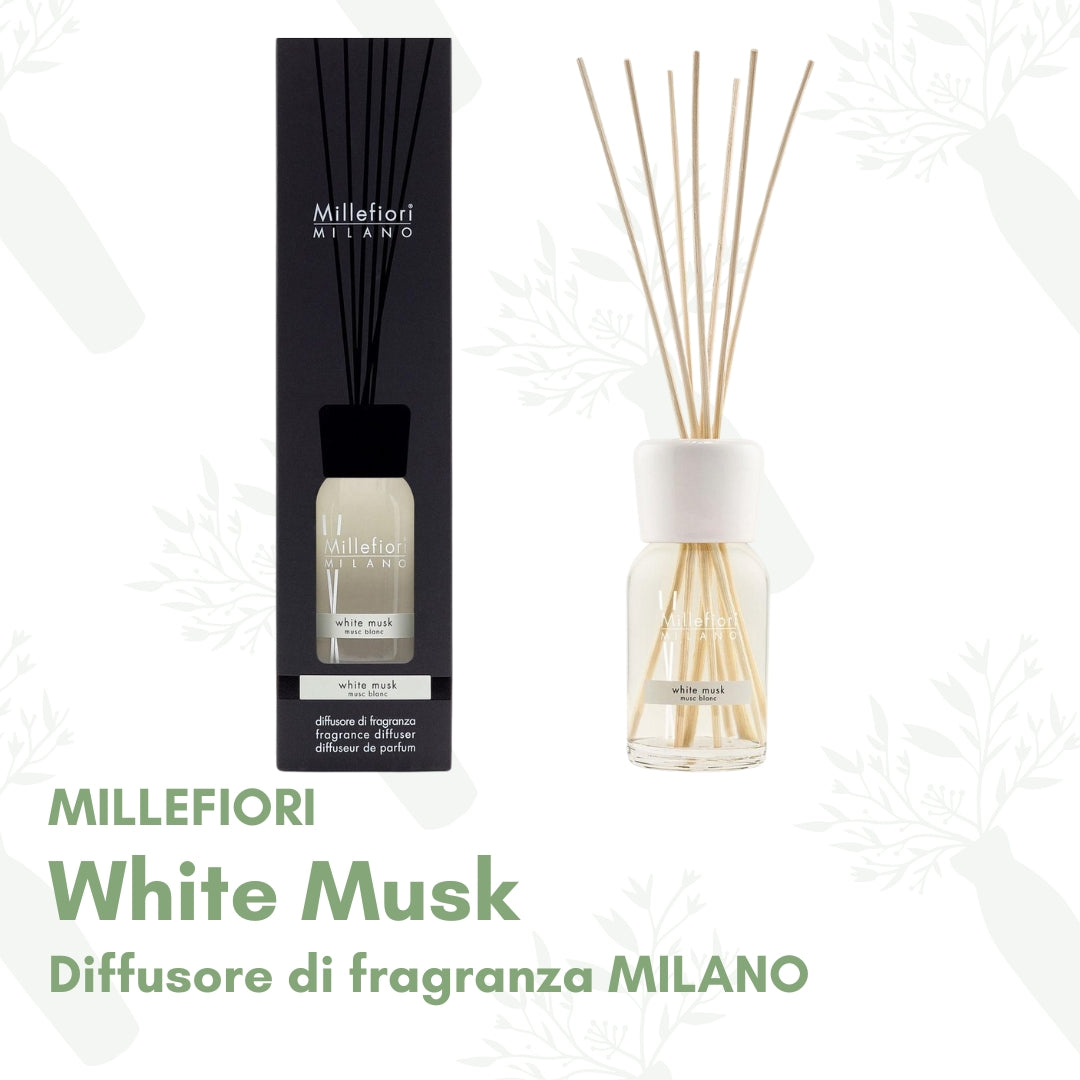 White Musk - Millefiori Diffusore di Fragranza a Bastoncino "Milano"