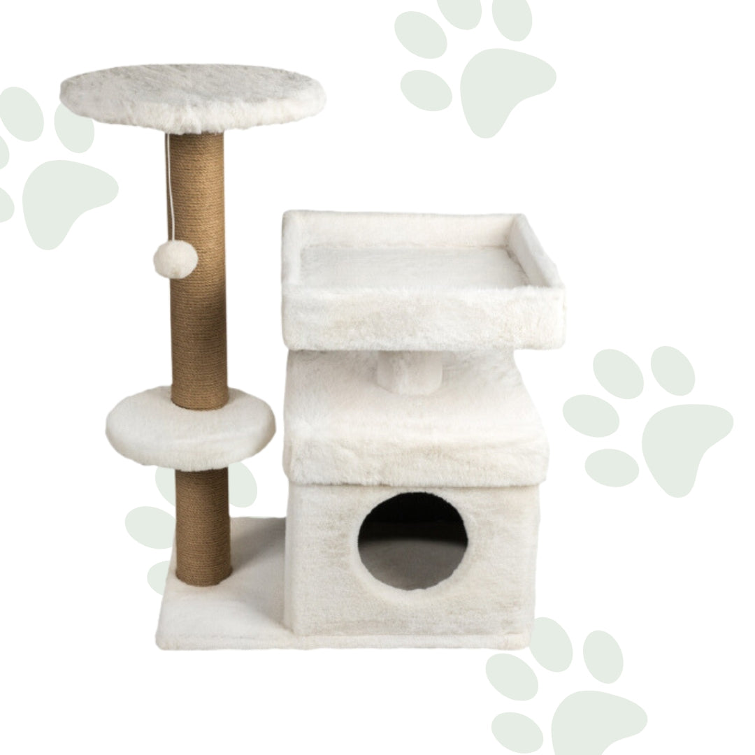 Tiragraffi con Cuccia Cubica e Lettino Morbido 87 cm