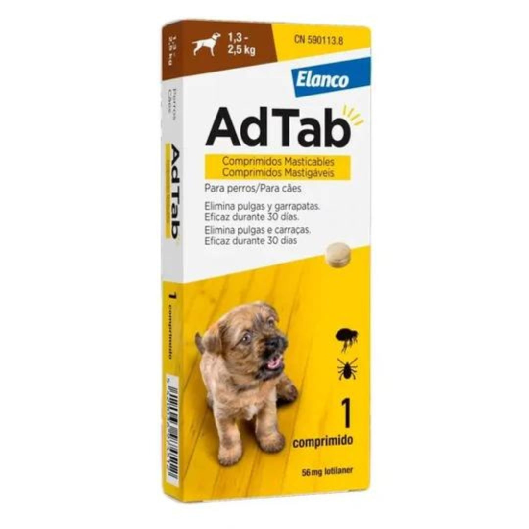 Pastiglie Aromatizzate Antiparassitarie per Cani Adtab 1,3-2,5kg