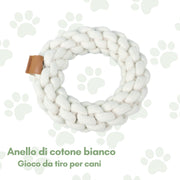 Anello di cotone bianco Gioco per cani