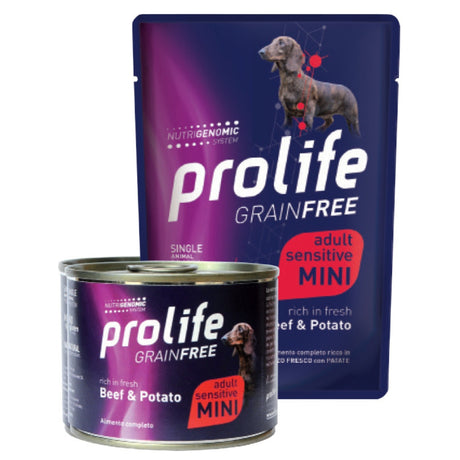 Prolife GrainFree Cibo Umido Cani Adulti t. Mini Manzo e Patate