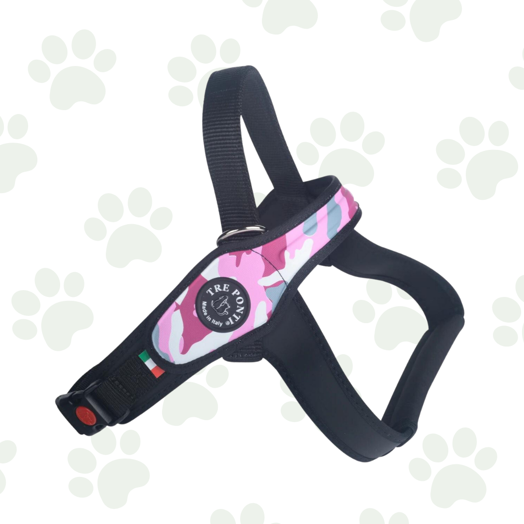 Primo Camouflage - Pettorina per cani rosa