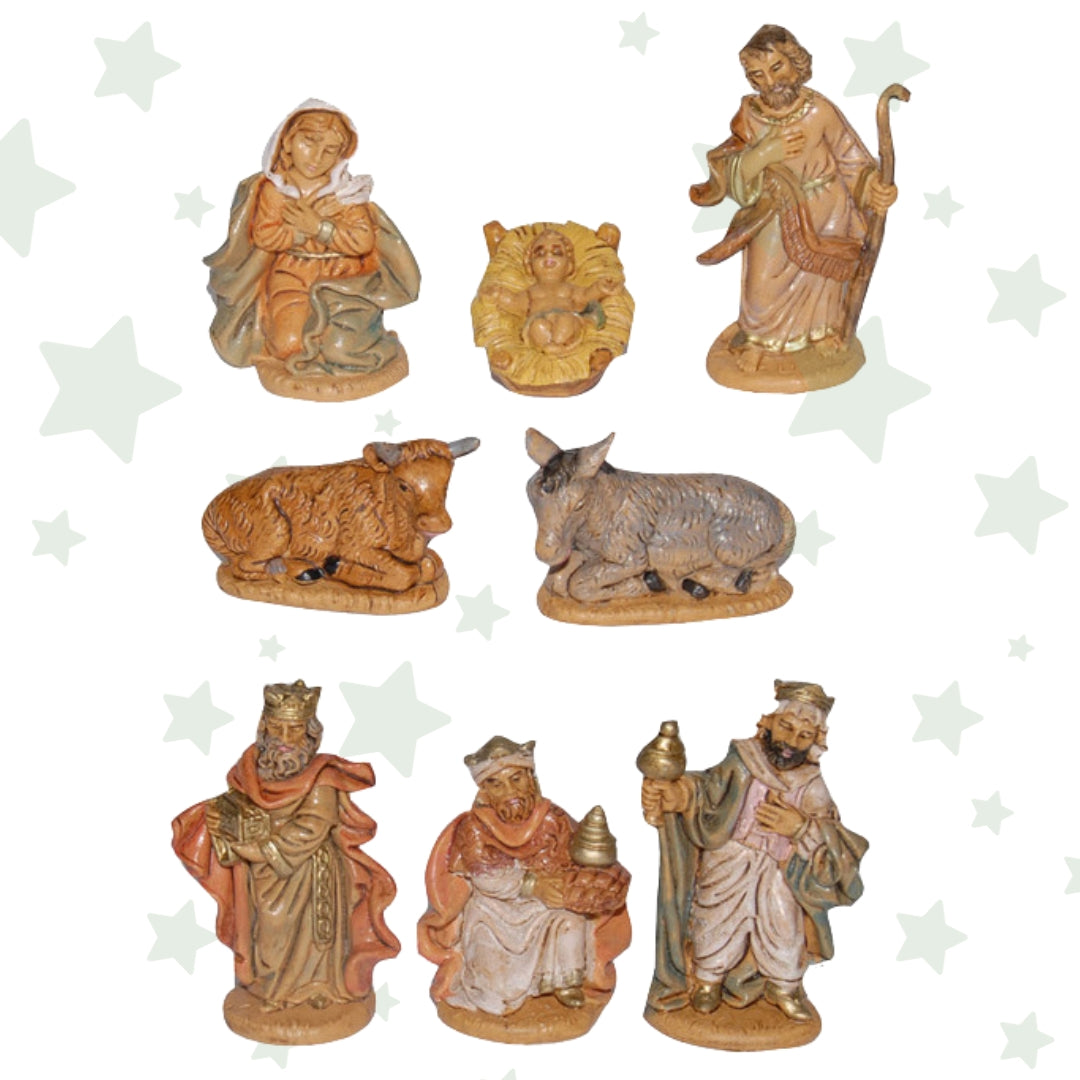 8 Statuine Natività Piccole 6 cm - Nativity Box