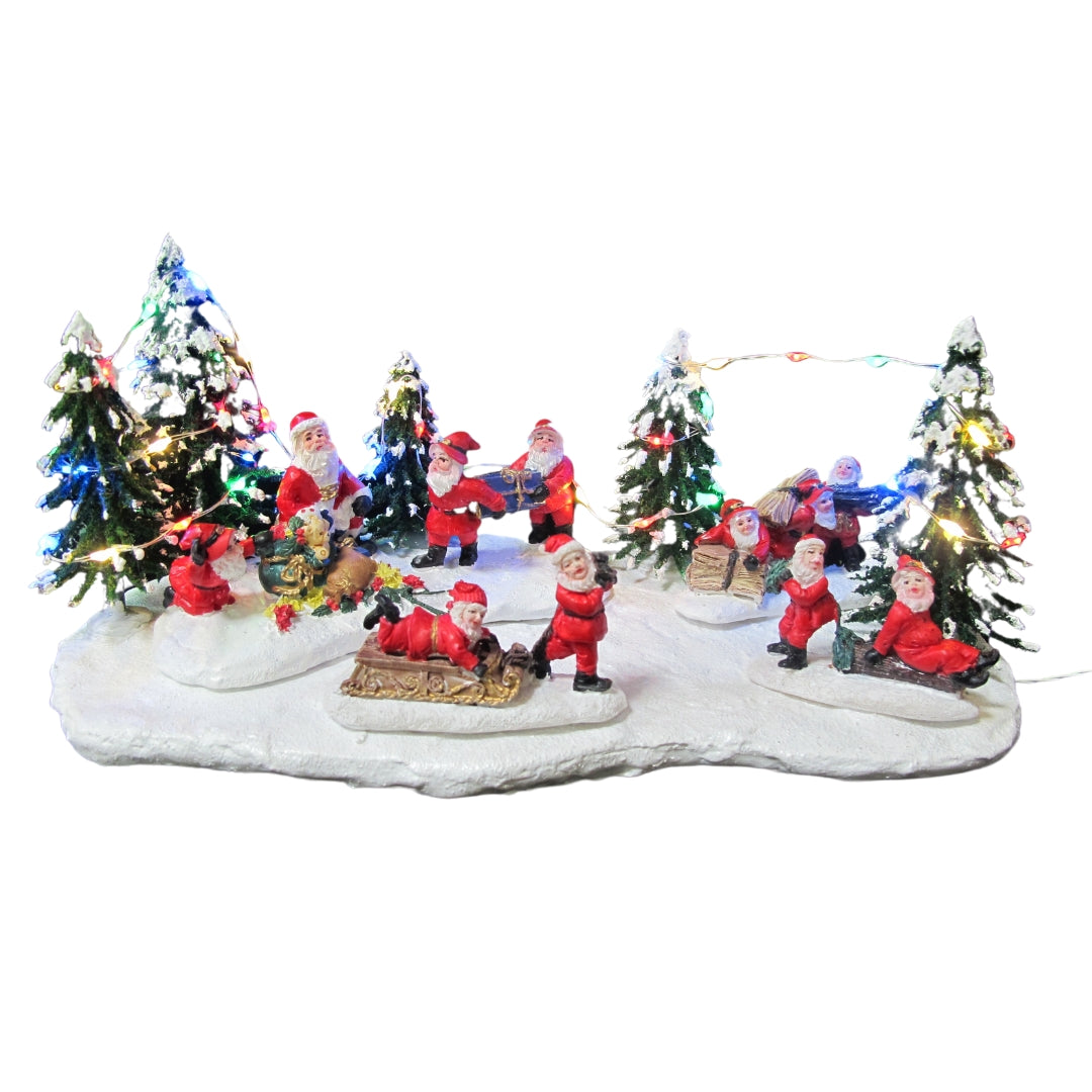 Miniatura con festa di Babbo Natale - Paesaggi invernali natalizi