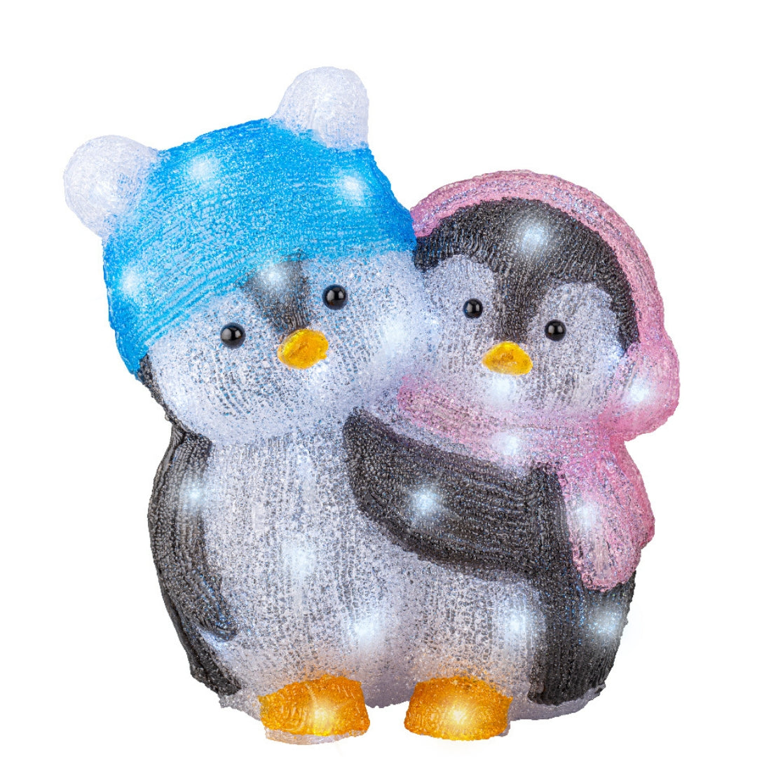 Coppia di Pinguini a Led - Pinguini luminosi Natale