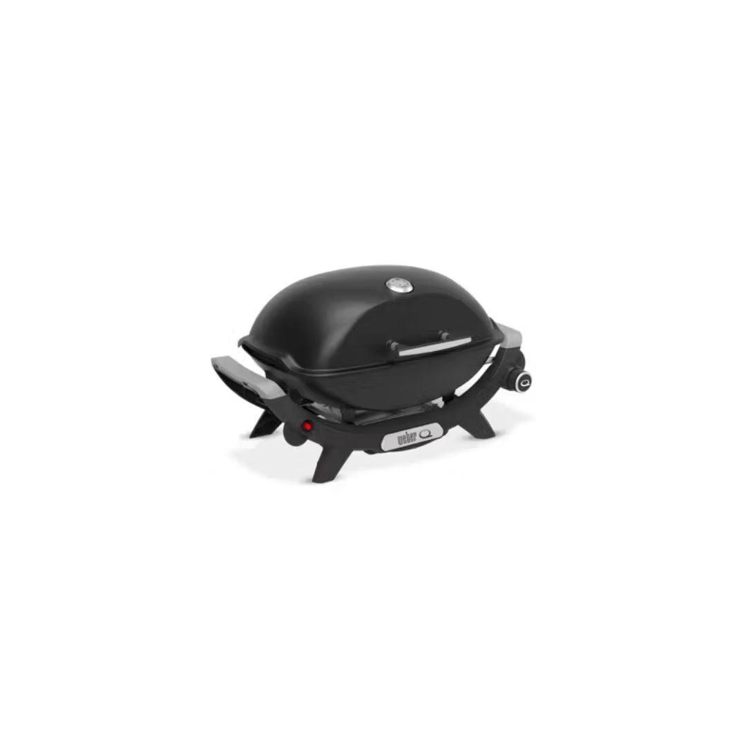 Barbecue a gas Weber Q 2100 nero in vista angolare laterale