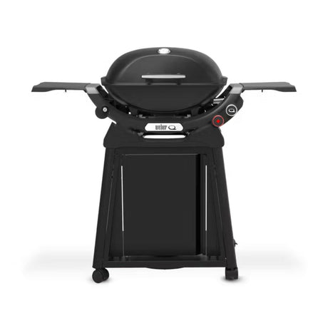 Barbecue a gas Weber Q 2800 con carrello nero visto frontalmente