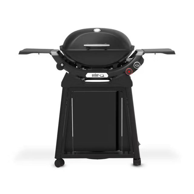 Barbecue a gas Weber Q 2800 con carrello nero visto frontalmente
