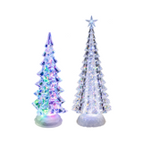 Abeti natalizi trasparenti luminosi con LED nelle varianti da 26 e 32 cm
