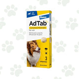 Confezione di tre compresse masticabili antiparassitarie per cani di peso 22-45kg.