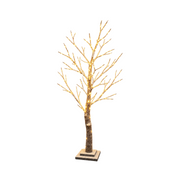 Albero spoglio innevato Garden Team da 90 cm con rami luminosi, LED bianco caldo e base quadrata