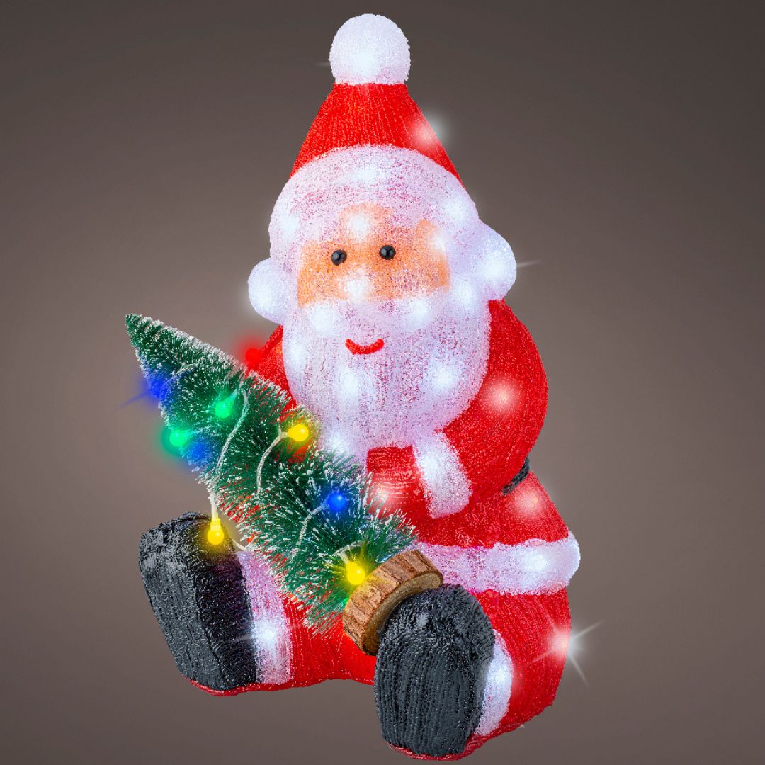 Babbo Natale luminoso con albero