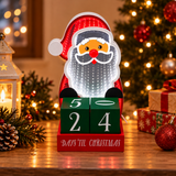 Babbo Natale Infinity illuminato con calendario conto alla rovescia, ambientato tra albero di Natale, lanterna e pacchi regalo