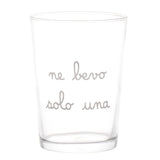 Bicchiere in vetro temperato da 50 cl con scritta bianca "ne bevo solo una".