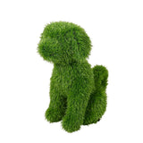 Cane decorativo seduto rivestito in prato sintetico verde h 35 cm.