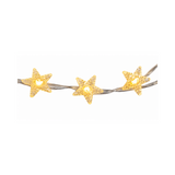 Catena luminosa natalizia con stelle trasparenti e LED a luce calda
