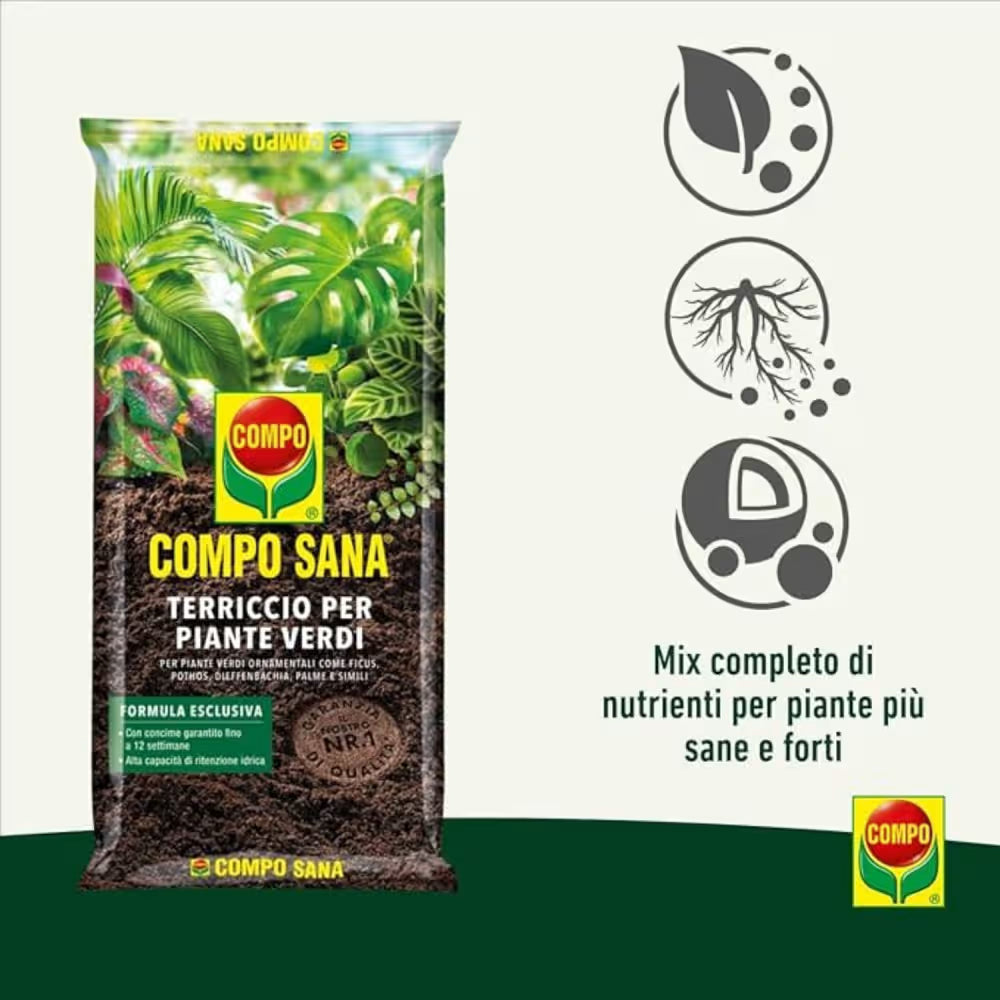 Miscela del terriccio per piante verdi compo