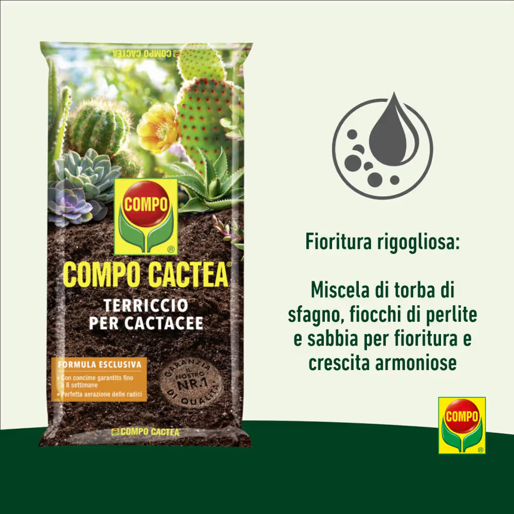 Dettaglio della miscela di terriccio universale compo con particelle scure e texture fine