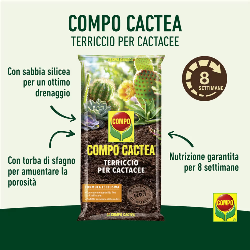 Dettaglio della superficie del terriccio universale COMPO con struttura granulare variata