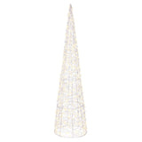 Cono in metallo da 80 cm con 500 microled a luce bianca calda su fondo bianco.