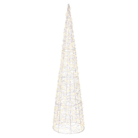 Cono in metallo da 80 cm con 500 microled a luce bianca calda su fondo bianco.