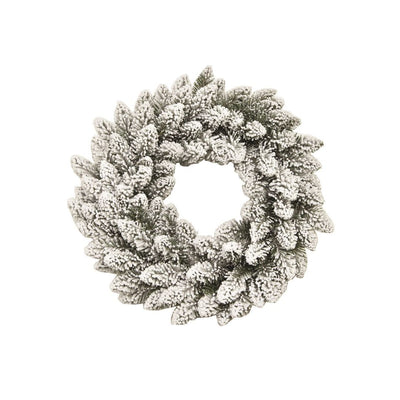 Corona natalizia innevata in PVC diametro 30 cm per decorazioni da interno