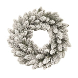 Corona natalizia innevata in PVC diametro 55 cm per decorazioni da interno