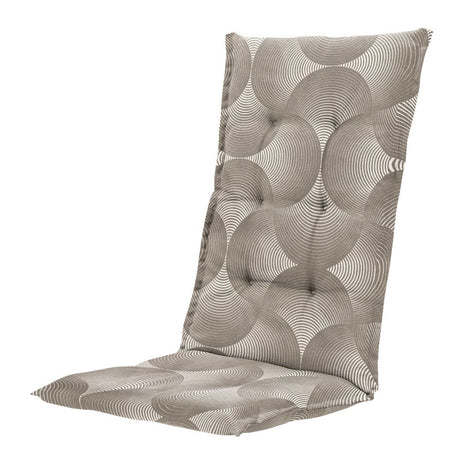 Cuscino da esterno per poltrona alta 123x50 cm con disegni geometrici colore taupe.