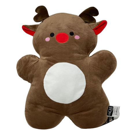 Cuscino a forma di renna marrone.