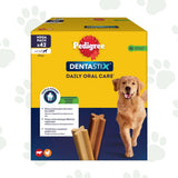 Confezione multipack Pedigree Dentastix per l'igiene orale di cani di taglia grande contenente 42 snack.