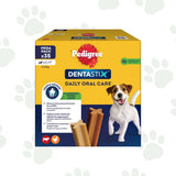 Confezione multipack Pedigree Dentastix per l'igiene orale di cani di taglia piccola contenente 35 snack.