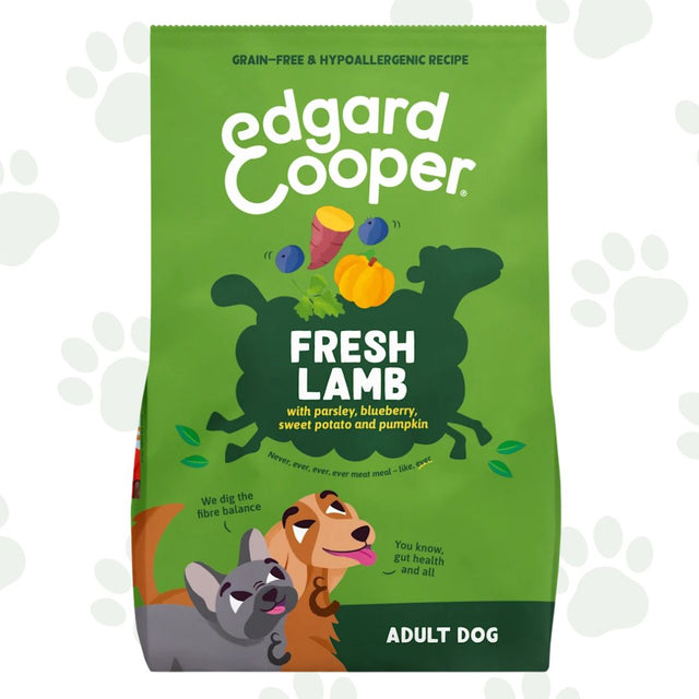 Confezione da 2,5 kg di crocchette Edgar&Cooper con agnello fresco per cani.