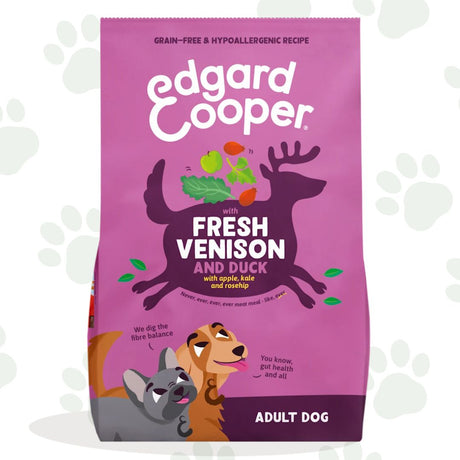 Confezione da 2,5 kg di crocchette Edgar&Cooper con cervo e anatra per cani.