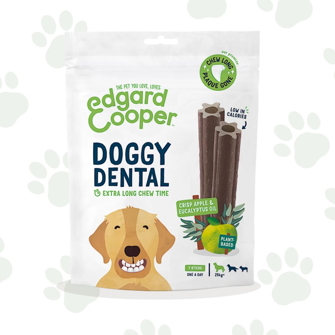 Confezione di stick dentali mela ed eucalipto per cani di taglia grande Edgar&Cooper.