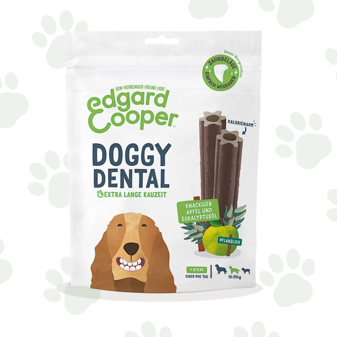 Confezione di stick dentali mela ed eucalipto per cani di taglia media Edgar&Cooper.