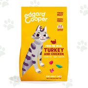 Confezione di crocchette per gatto da 2 kg di Edgar&Cooper con tacchino e pollo.