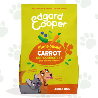 Confezione da 2,5 kg di crocchette Edgar&Cooper ricetta plant-based con carote e zucchine.