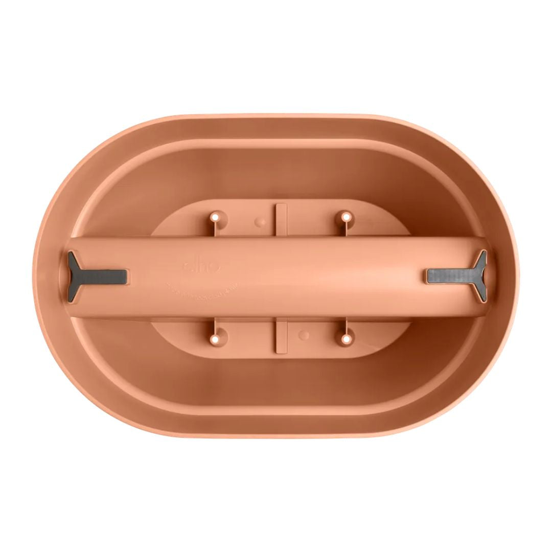 Interno della fioriera da balcone Elho con sistema di fissaggio.