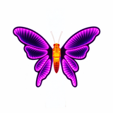 Farfalla Infinity luminosa da 66 cm con ali effetto profondità illuminate di rosa e viola e corpo centrale color ambra