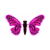 Farfalla decorativa LED rosa 40 cm con dettagli neri