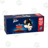 Multipack 44 pezzi di cibo umido per gatti Felix gusto carne.