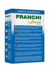 Retro della confezione prato olimpico Franchi Sementi