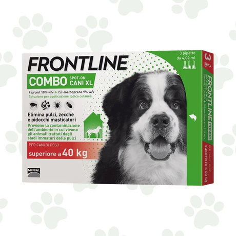Confezione Frontline Combo 3 pipette spot-on antiparassitario per cani oltre i 40 kg.