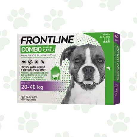 Confezione Frontline Combo 3 pipette spot-on antiparassitario per cani 20-40 kg.