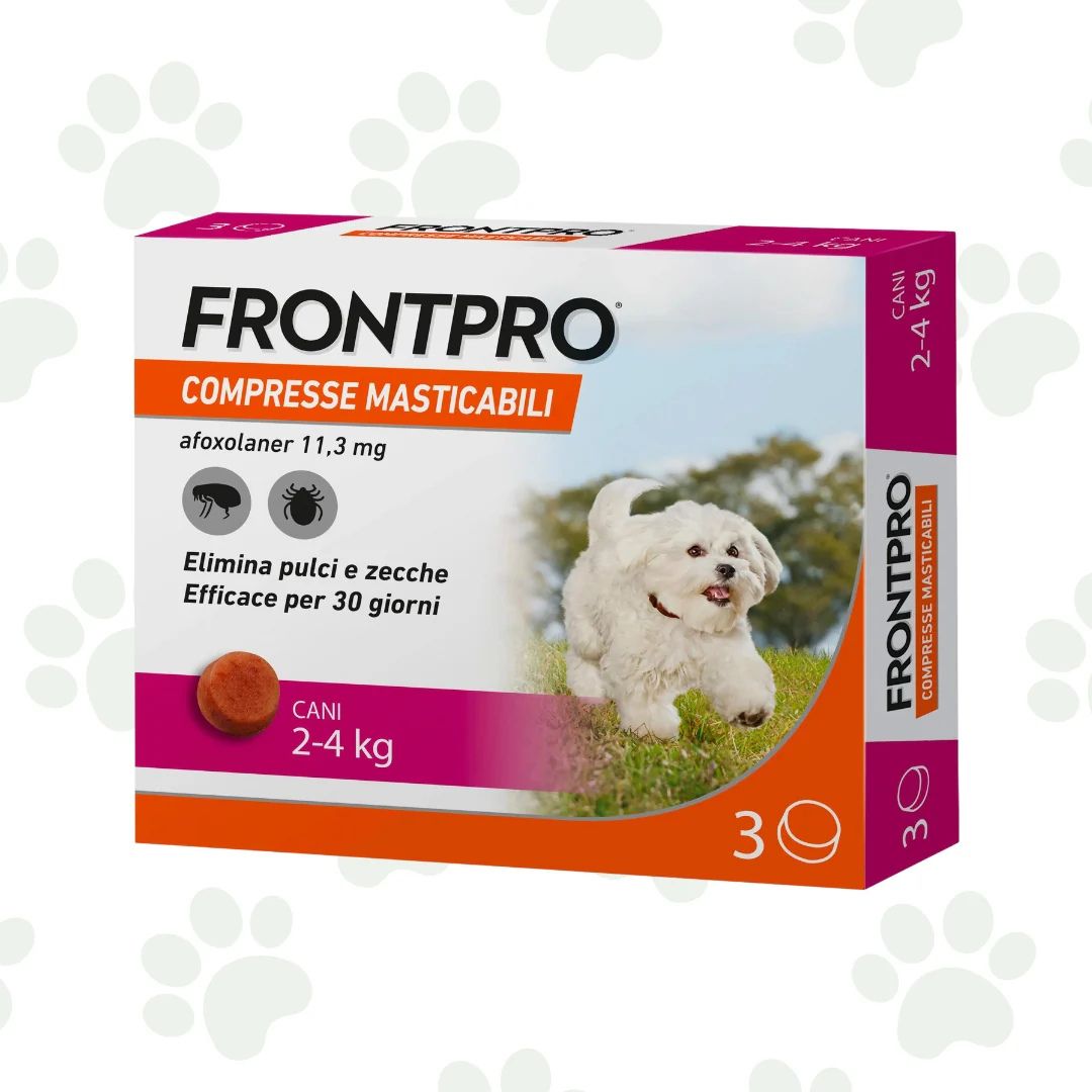 Confezione FrontPro di compresse antiparassitarie per cani 2-4kg.