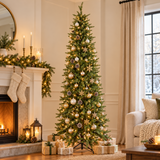 Albero di Natale slim Gala Slim ambientato in una scena natalizia